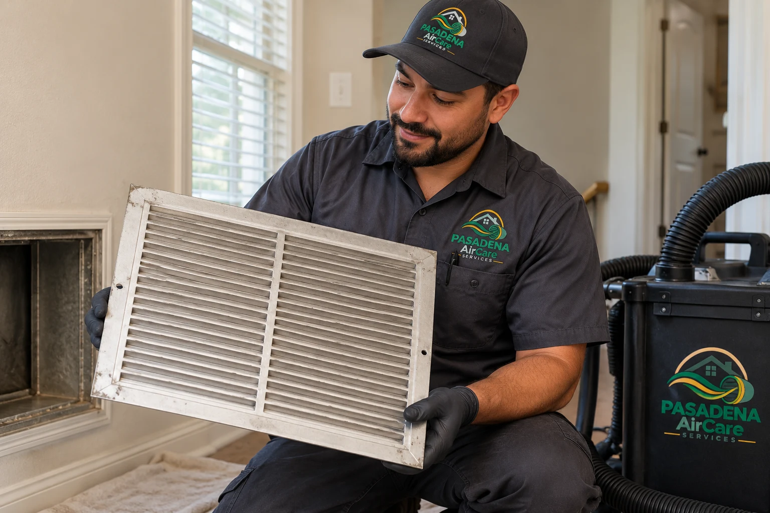 Cleaned residential grille illustration — generated Pasadena AirCare Services illustration
