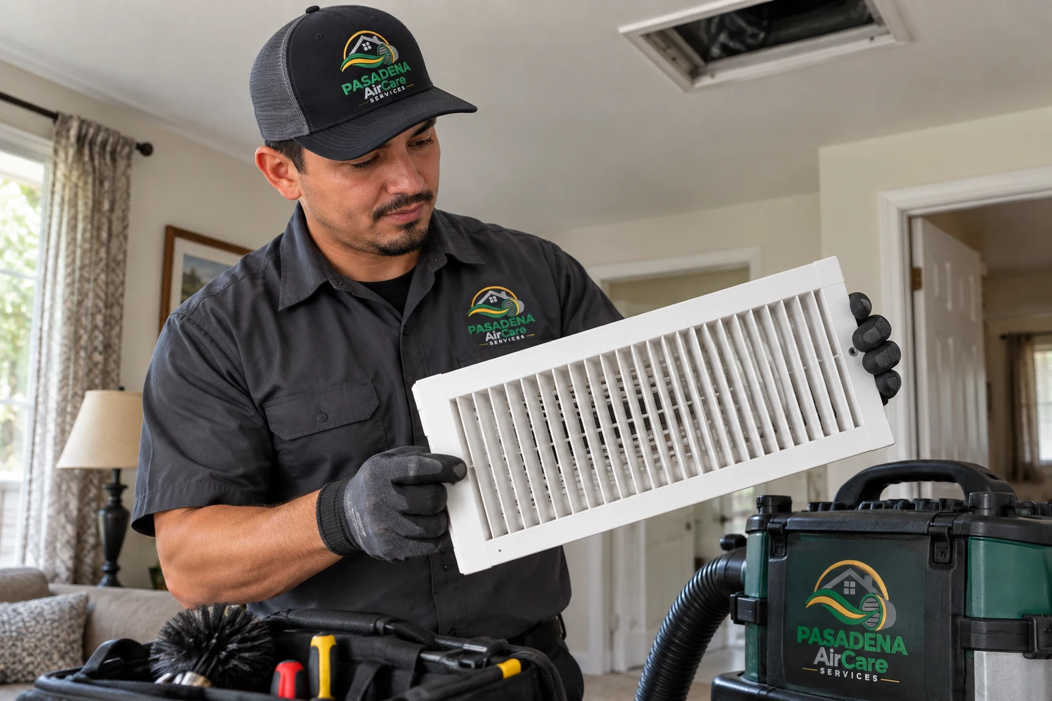 Clean grille service illustration — generated Pasadena AirCare Services illustration